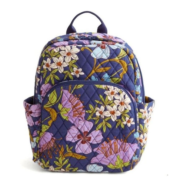 Vera Bradley Floral Coffee Garden Essential Compact Backpack NWT - Picture 1 of 2